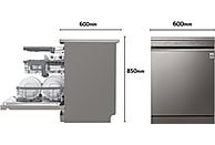 Lavavajillas LG DF365FPS, 14 servicios, Clase B, Inox Antihuellas