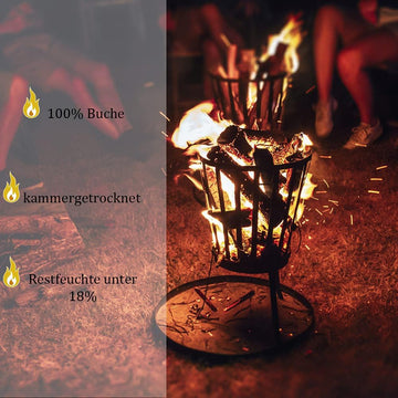 Leña de Haya FLAMEUP Selección | 30 kg, Secada al Horno (Humedad < 18%)