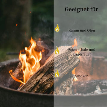 Leña de Haya FLAMEUP Selección | 30 kg, Secada al Horno (Humedad < 18%)