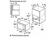Microondas Integrable Balay 3CG6112X3, 20 L, con Grill, Inox