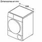 Secadora con bomba de calor Bosch Serie 4 WTR83200ES, 8 kg, A++, Blanco