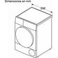 Secadora con bomba de calor Bosch Serie 6 (WQG245D0ES), 9 kg, A+++, Blanco
