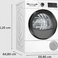 Secadora con bomba de calor Bosch Serie 6 (WQG245D0ES), 9 kg, A+++, Blanco