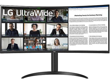 Monitor gaming LG 34WR55QC-B, 34", UWQHD (3440 × 1440), VA, 100 Hz, HDR10, FreeSync, Curvo, Negro