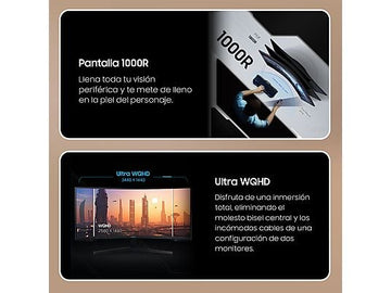 Monitor gaming Samsung Odyssey G5 LC34G55TWWPXEN, 34" UWQHD, 165 Hz, 1 ms, FreeSync Premium, Curvo 1000R, Negro