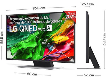 TV LG QNED 43QNED87A6D.AEU, 43 pulgadas, 4K UHD, Procesador α7 AI Gen8, Smart TV