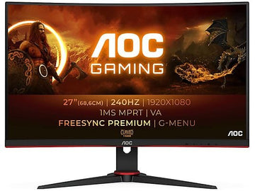 Monitor gaming AOC C27G2ZE/BK, 27", Full-HD, 0,5 ms, 240 Hz, Curvo, Negro