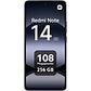Xiaomi Redmi Note 14 5G, Negro Medianoche, 256 GB, 8 GB RAM, 6.67" AMOLED FHD+, MediaTek Dimensity 7025-Ultra, 5110 mAh