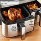 Freidora de aire y grill Moulinex Dual Easy Fry & Grill EZ905D, 8.3 L, Inox - Electrodomésticos Idea SL